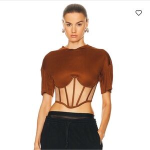 RTA Brown Corset-Style Women Top